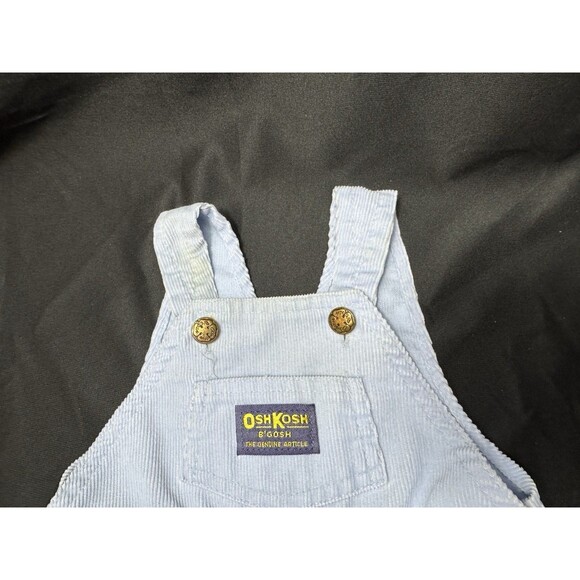 Vintage OshKosh B’gosh Baby Blue Corduroy Footed Overalls 6-9 Months Union Made - Picture 3 of 8